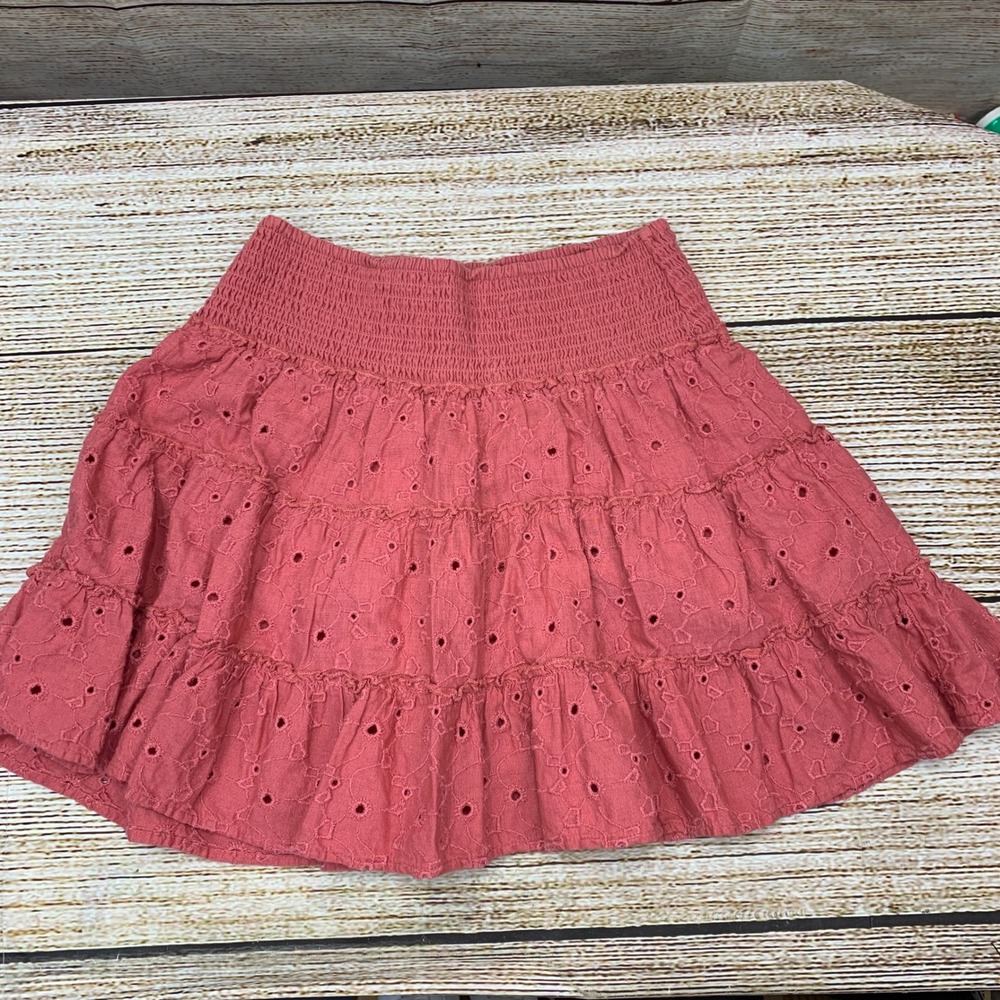 American Eagle Skirt [Size XS] Pink Tiered Smocked‎ Waist Mini Summer Casual